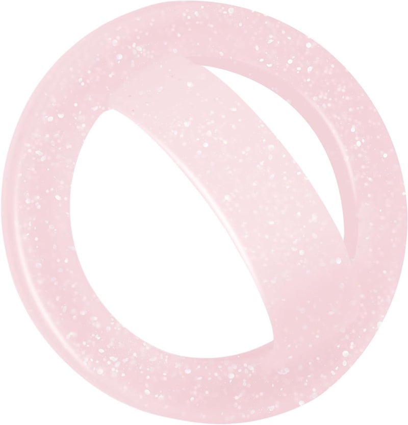 QxbBox Magnetic Silicone Ring Grip Phone Holder, Rotating Finger Loop Ring Grip Holder, Soft and Portable, Strong Magnetic Attraction, Compatible with Magsafe Phone Case (Sparkle Pink) - Image 1